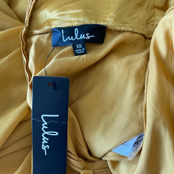 NWT Gold Lulus floor-length dress - Picture 5 of 5